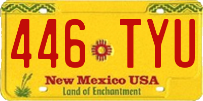 NM license plate 446TYU