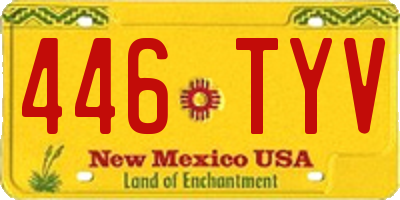 NM license plate 446TYV