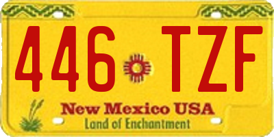 NM license plate 446TZF