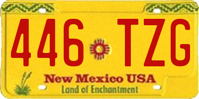 NM license plate 446TZG