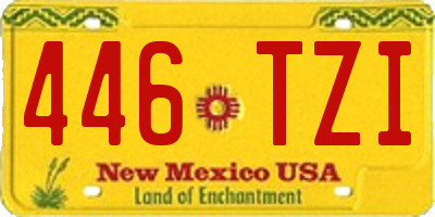 NM license plate 446TZI