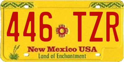 NM license plate 446TZR