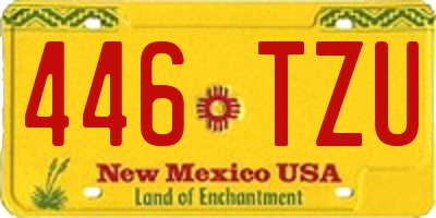 NM license plate 446TZU