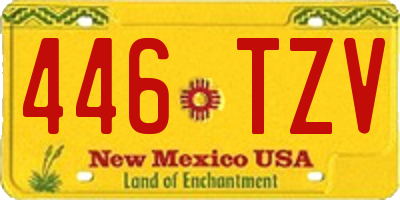 NM license plate 446TZV