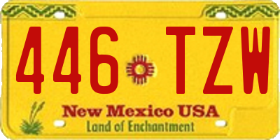 NM license plate 446TZW