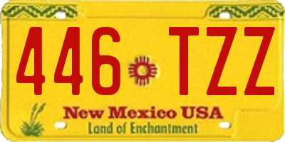 NM license plate 446TZZ