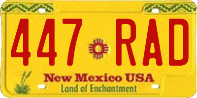 NM license plate 447RAD