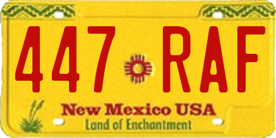 NM license plate 447RAF