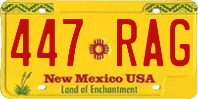 NM license plate 447RAG