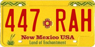 NM license plate 447RAH