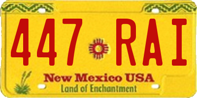 NM license plate 447RAI