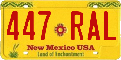 NM license plate 447RAL