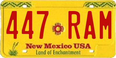 NM license plate 447RAM