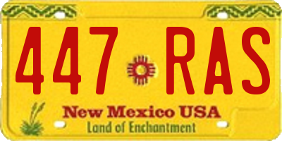 NM license plate 447RAS