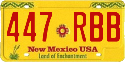 NM license plate 447RBB