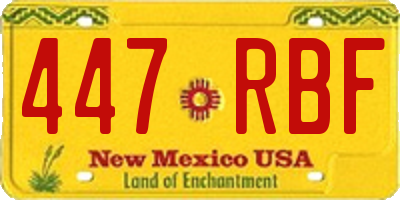 NM license plate 447RBF