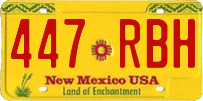NM license plate 447RBH
