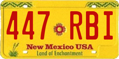 NM license plate 447RBI