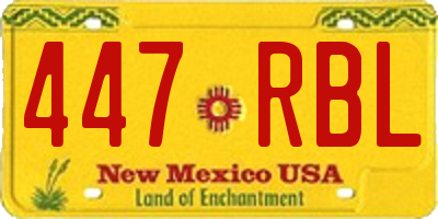 NM license plate 447RBL