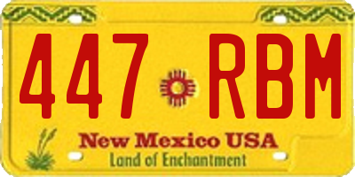 NM license plate 447RBM