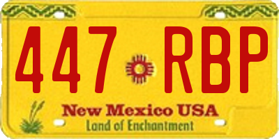 NM license plate 447RBP