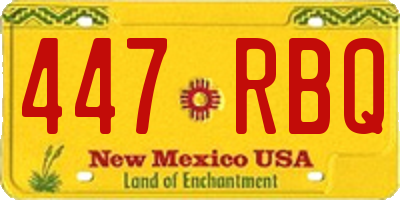NM license plate 447RBQ