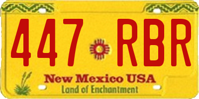 NM license plate 447RBR