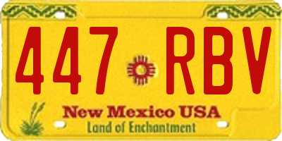 NM license plate 447RBV