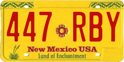 NM license plate 447RBY