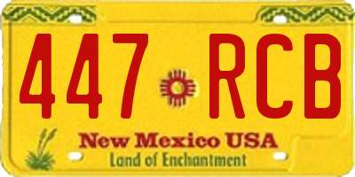 NM license plate 447RCB