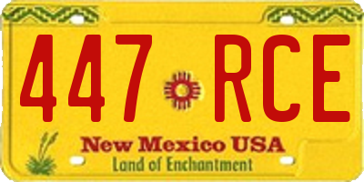 NM license plate 447RCE