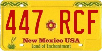 NM license plate 447RCF
