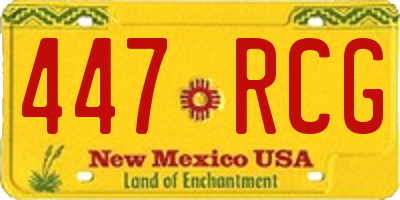 NM license plate 447RCG