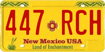 NM license plate 447RCH