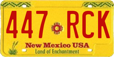 NM license plate 447RCK