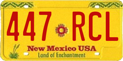 NM license plate 447RCL