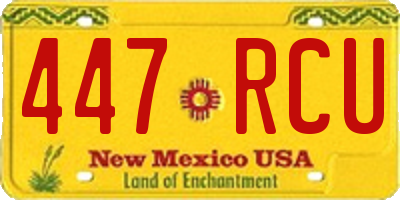 NM license plate 447RCU