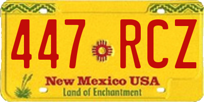 NM license plate 447RCZ