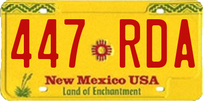NM license plate 447RDA