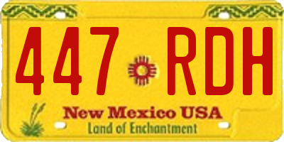 NM license plate 447RDH