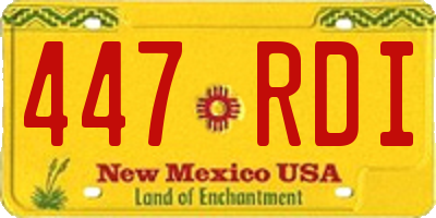 NM license plate 447RDI