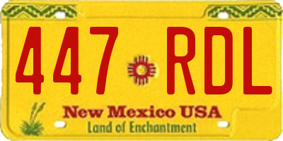 NM license plate 447RDL