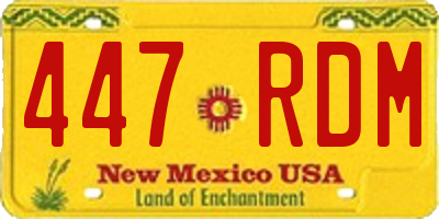 NM license plate 447RDM