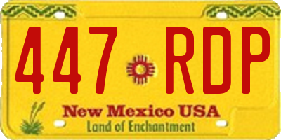 NM license plate 447RDP