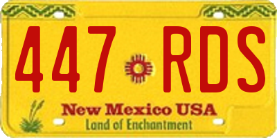 NM license plate 447RDS