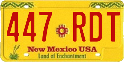 NM license plate 447RDT