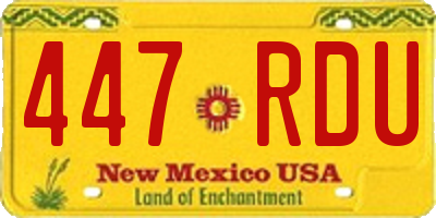 NM license plate 447RDU