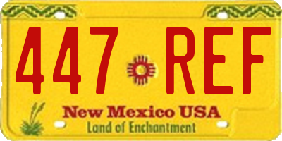 NM license plate 447REF