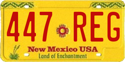 NM license plate 447REG