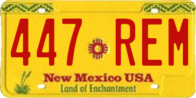 NM license plate 447REM